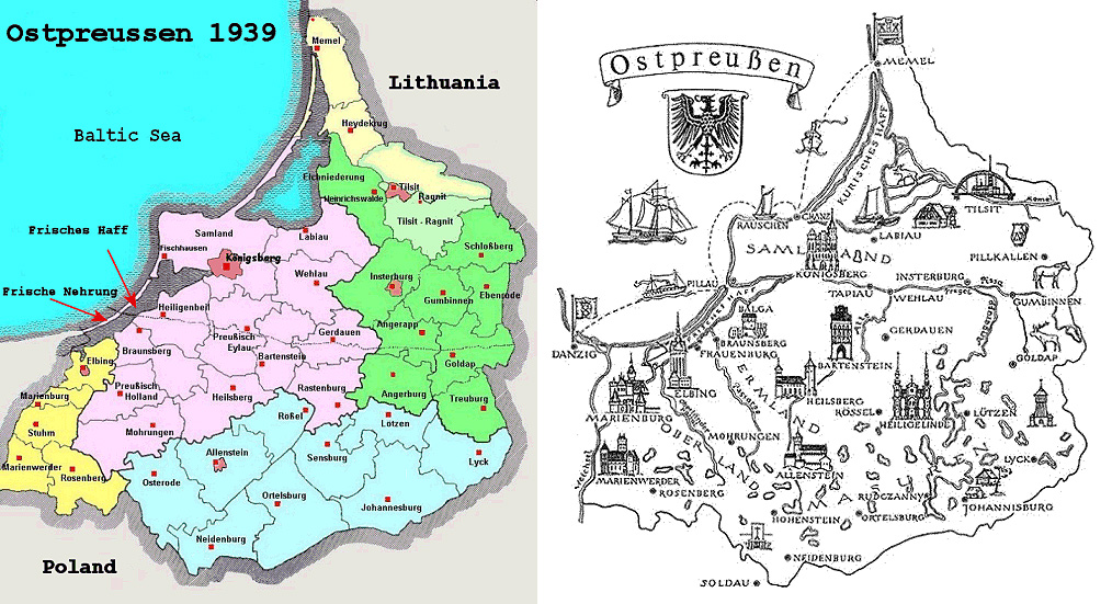Карта восточной пруссии 1937